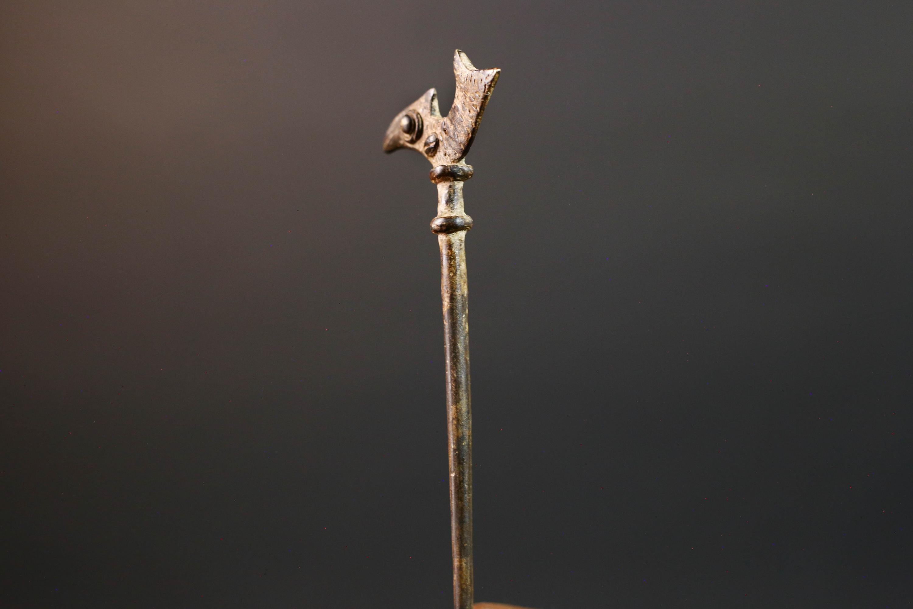 African bronze bird weight akan gold measure tribal figurine small sculpture carved totem ghana bronze art west african heritage  G5463