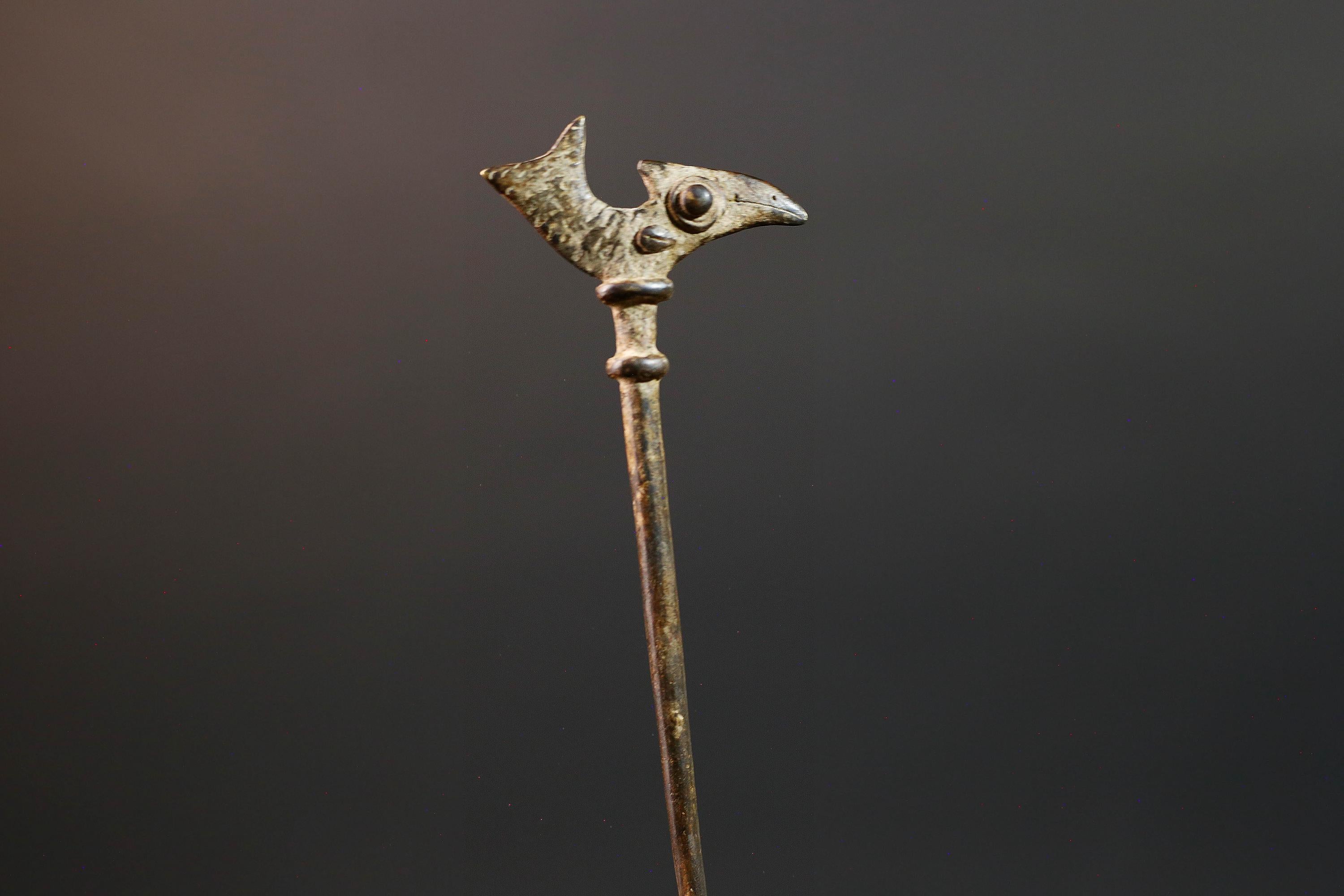 African bronze bird weight akan gold measure tribal figurine small sculpture carved totem ghana bronze art west african heritage  G5463