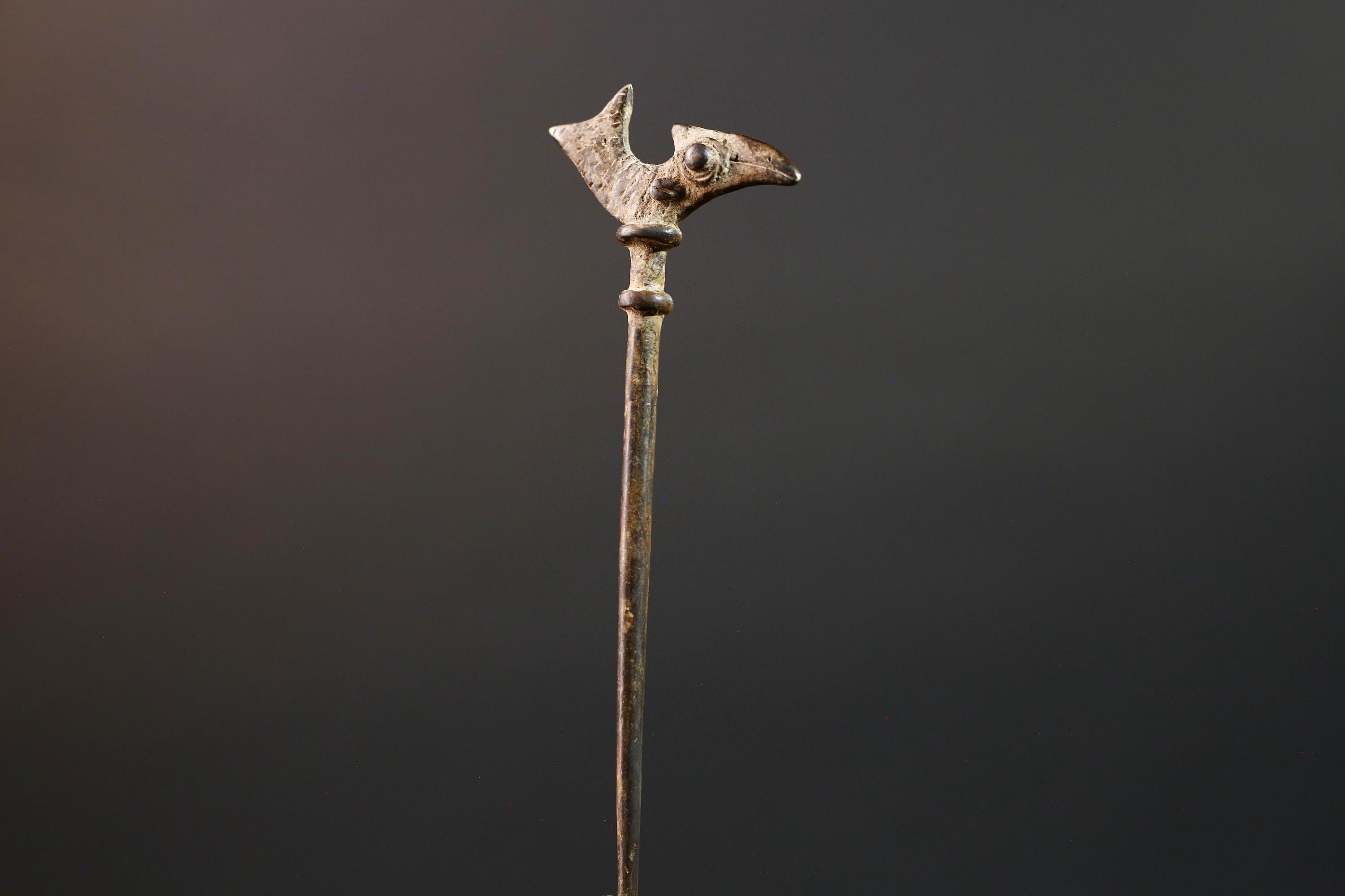 African bronze bird weight akan gold measure tribal figurine small sculpture carved totem ghana bronze art west african heritage  G5463