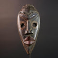 African Dan mask carved wood tribal face mask from Liberia or Ivory Coast narrow brow ridge sculpture traditional wall decor G5466