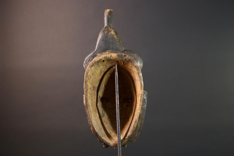 african baule mask tribal face carving ivory coast decor hand carved wood art ancestral sculpture goli wall mask spiritual G5475
