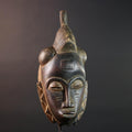african baule mask tribal face carving ivory coast decor hand carved wood art ancestral sculpture goli wall mask spiritual G5475