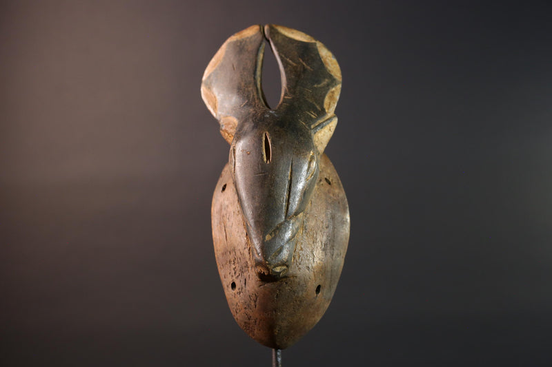 african chi wara antelope mask bamana wood carving tribal decor mali farming spirit wall art hand carved zoomorphic figure G5476