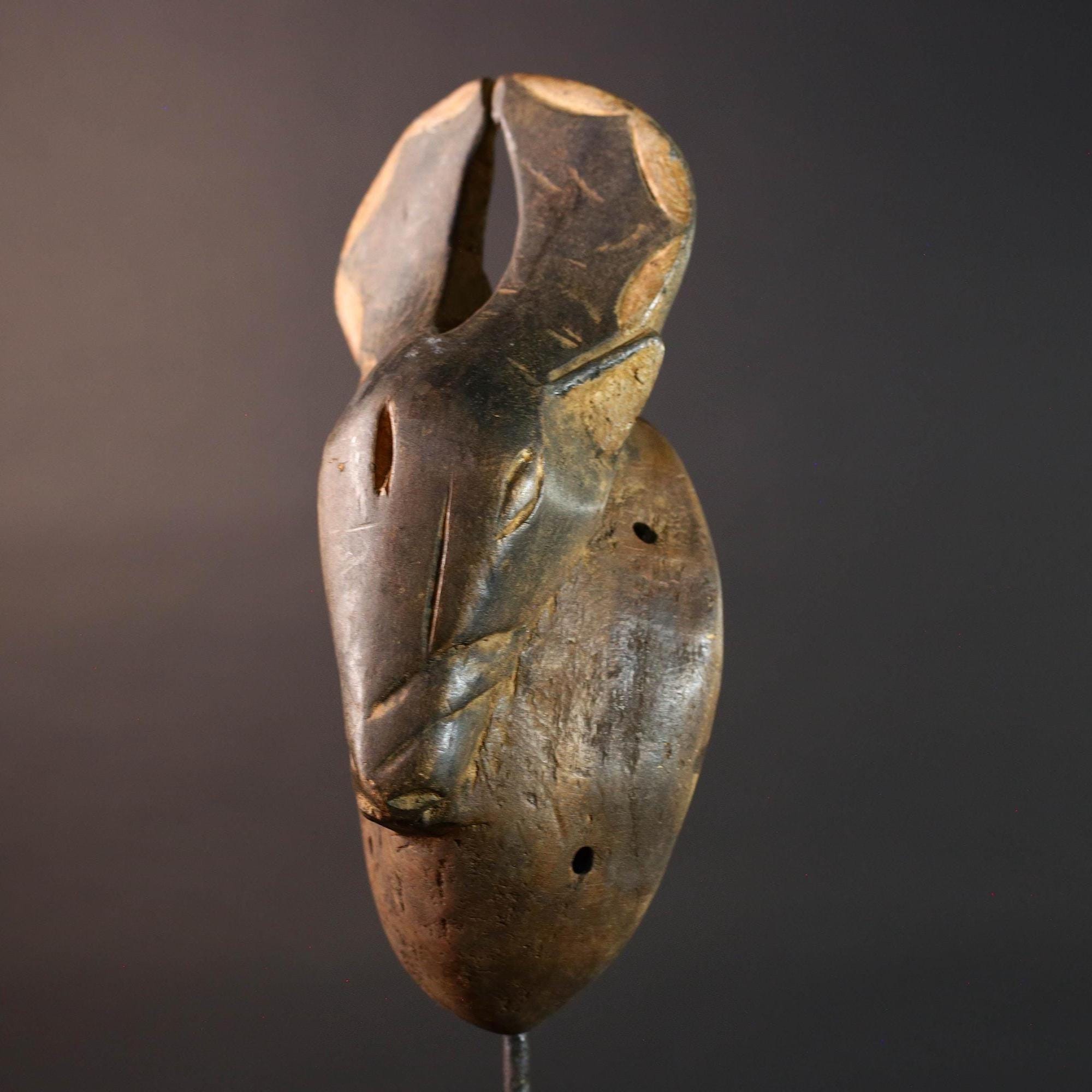 african chi wara antelope mask bamana wood carving tribal decor mali farming spirit wall art hand carved zoomorphic figure G5476