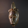 African Baule mask tribal face wall art scarification carving spiritual home decor ivory coast handmade wood sculpture ancestral piece G5491
