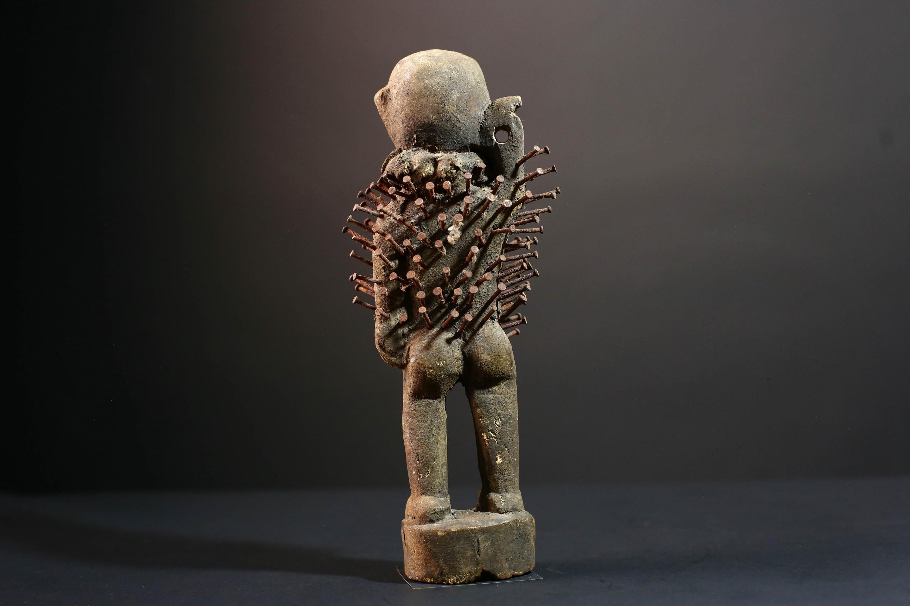 African Kongo nail figure Nkisi Nkondi sculpture carved power statue spiritual tribal art wood decor protective fetish figurine G5507