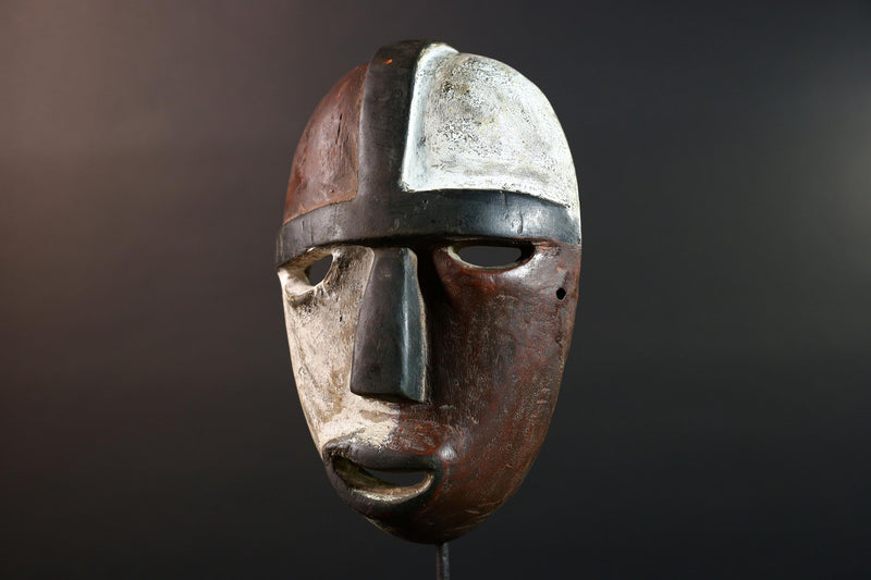 African Dan Mask Wall Art Tribal Carved Spirit Sculpture Liberia Face Decor Authentic African Wood Mask Ethnic Handcrafted Ritual Art-G5602