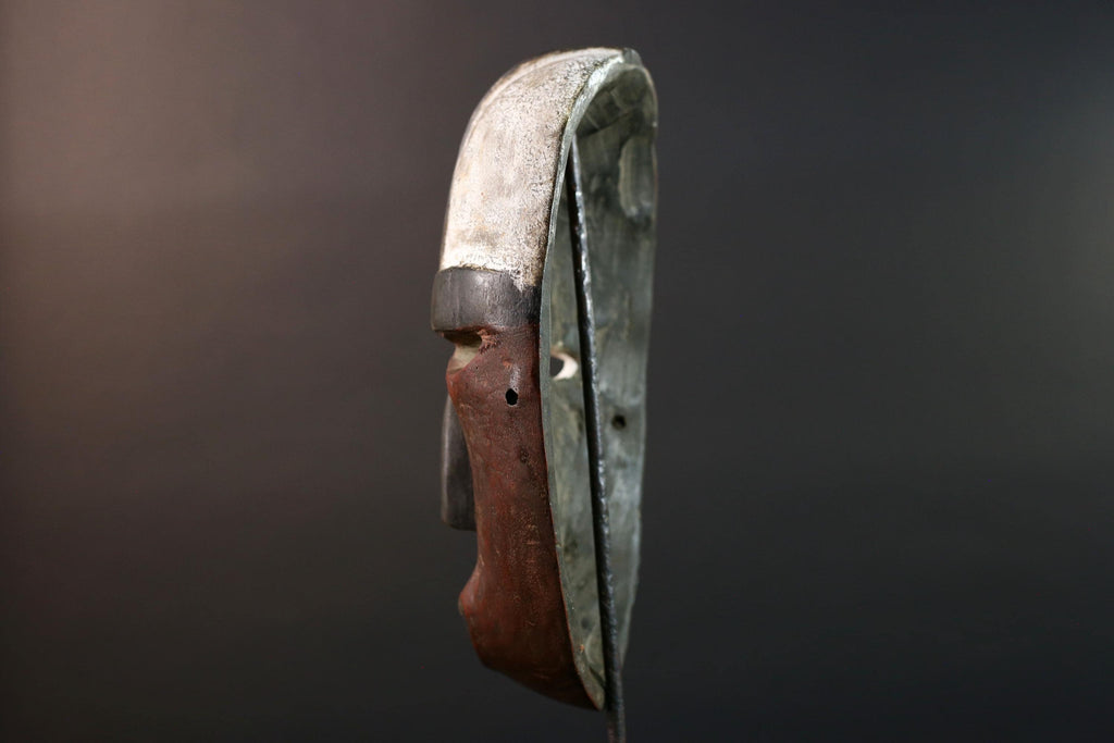 African Dan Mask Wall Art Tribal Carved Spirit Sculpture Liberia Face Decor Authentic African Wood Mask Ethnic Handcrafted Ritual Art-G5602