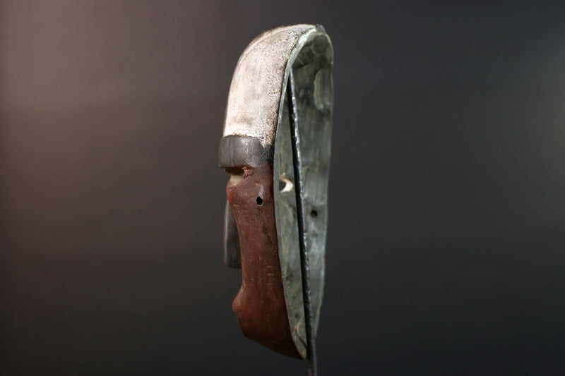 African Dan Mask Wall Art Tribal Carved Spirit Sculpture Liberia Face Decor Authentic African Wood Mask Ethnic Handcrafted Ritual Art-G5602