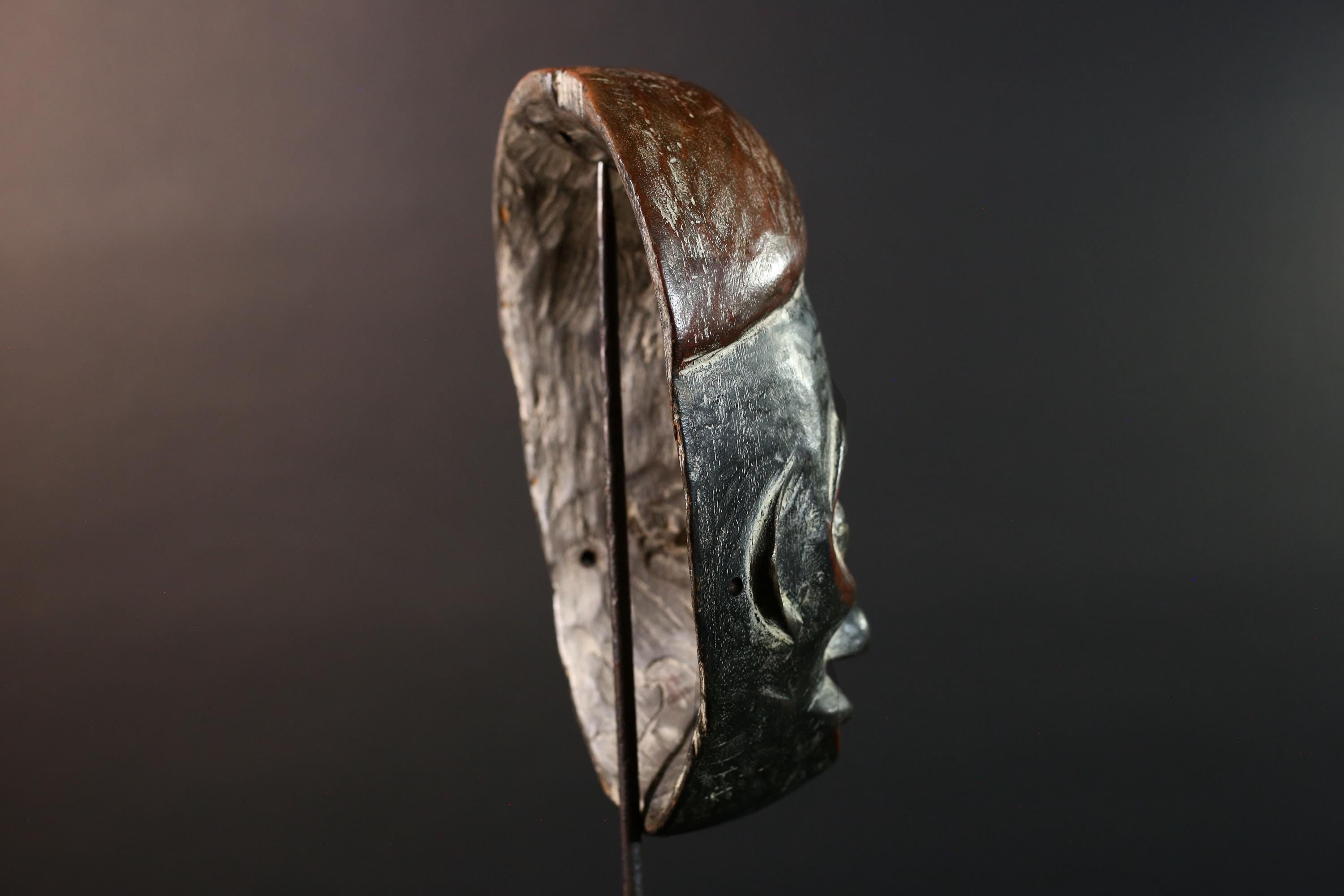 Dan African Tribal Mask Wall Art Carved Wood Liberia Ritual Ceremony Face Sculpture Decor Cultural Heritage-G5603