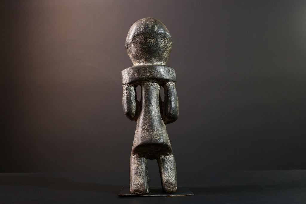 African tribal figure Lega statue Congo carved wood art sculpture symbolic spirit decor ancestral ethnic ritual carving gift-G5623