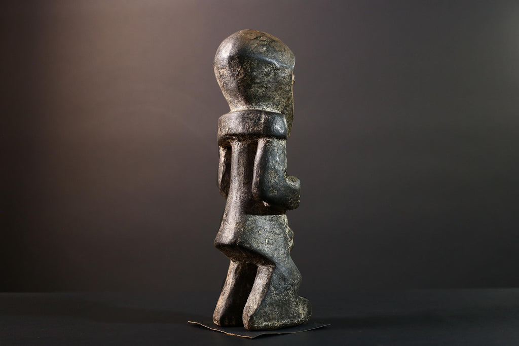 African tribal figure Lega statue Congo carved wood art sculpture symbolic spirit decor ancestral ethnic ritual carving gift-G5623