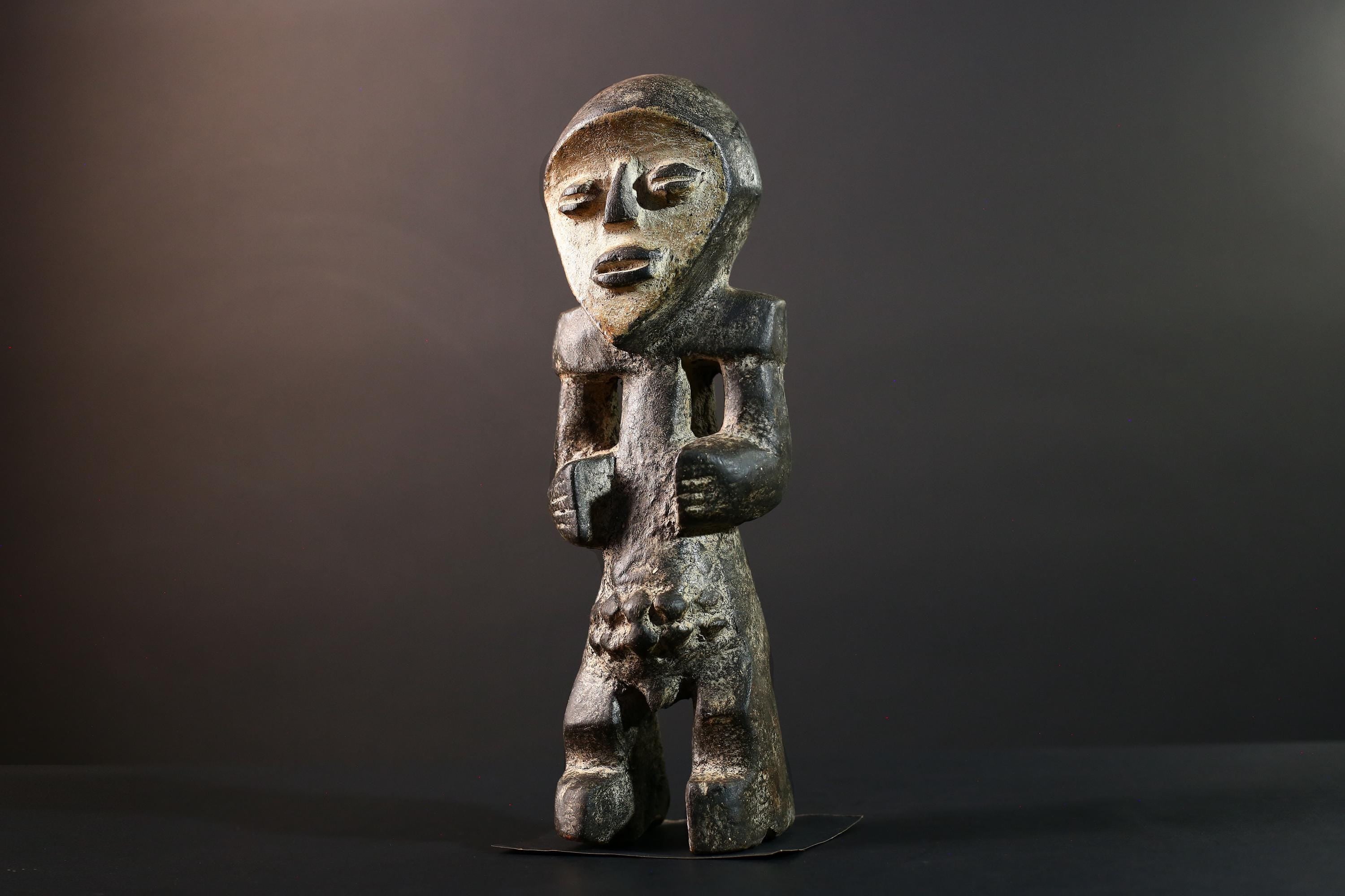 African tribal figure Lega statue Congo carved wood art sculpture symbolic spirit decor ancestral ethnic ritual carving gift-G5623