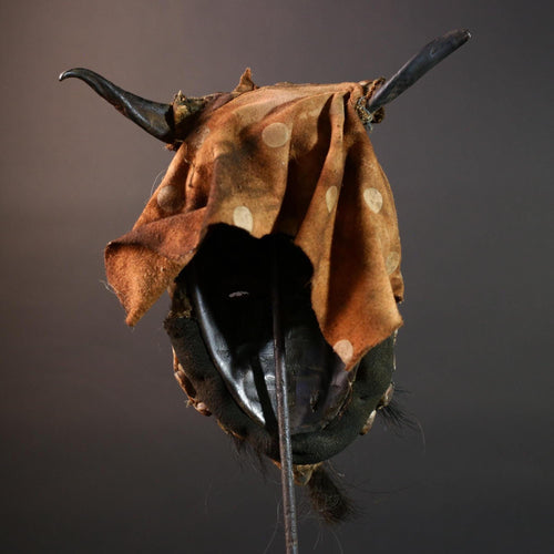 Africa Dan Cowrie Shell Mask Tribal Headdress Wood Carving Spirit Ritual Art Decor Cote d’Ivoire Authentic Folk Sculpture Wall Display-G5648