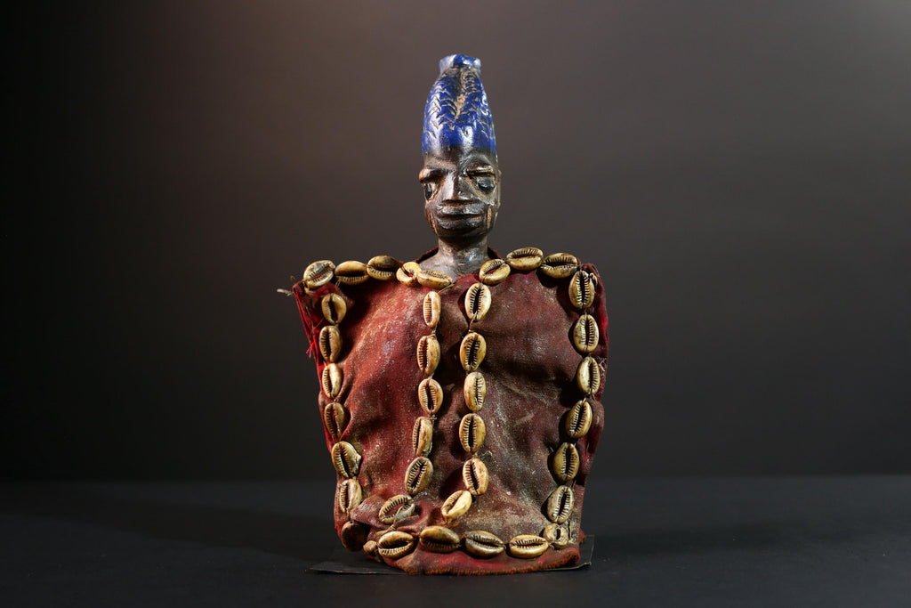 Authentic Kongo Power Figure Carved Wood Minkisi Nkisi Sculpture African Tribal Ritual Decor Collectible Ivory Coast Wall Hanging-G5656