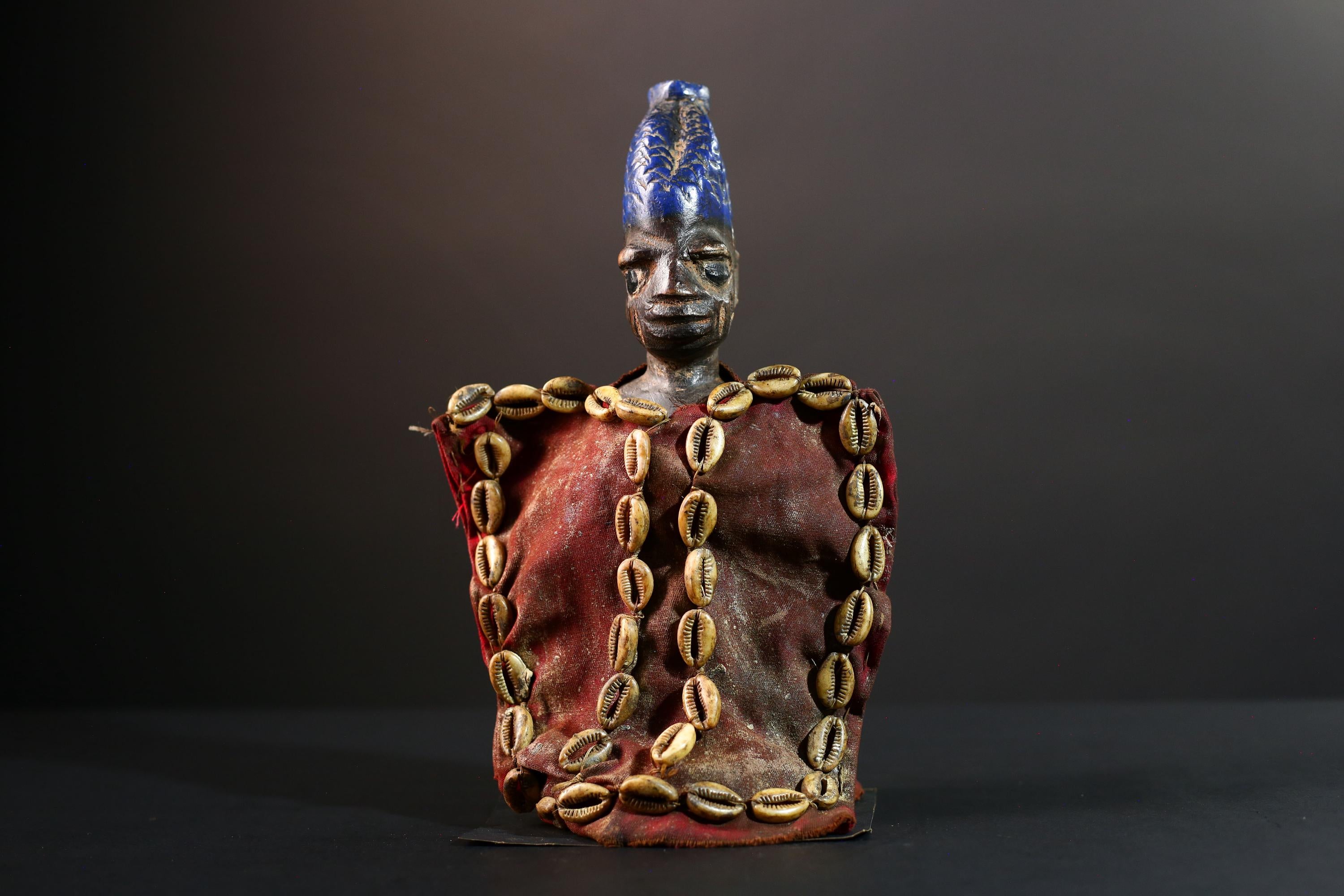 Authentic Kongo Power Figure Carved Wood Minkisi Nkisi Sculpture African Tribal Ritual Decor Collectible Ivory Coast Wall Hanging-G5656