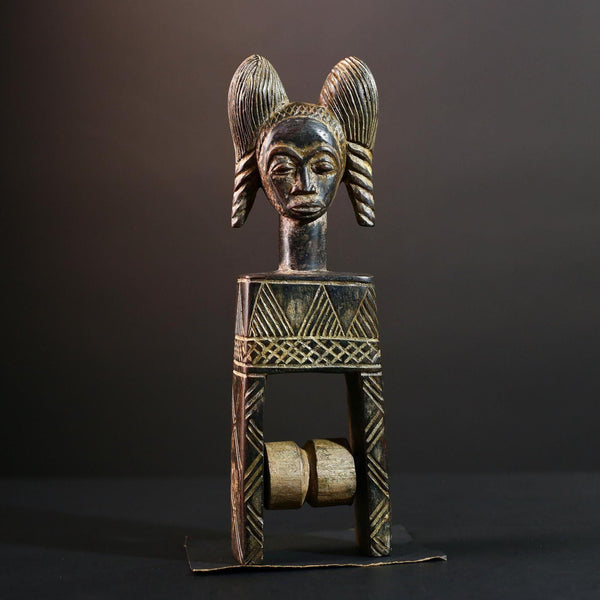 Authentic Dogon Door Lock Carved Wood Tribal Sculpture Mali Ceremonial Decor Collectible Vintage Rare Traditional African Artefact-G5660