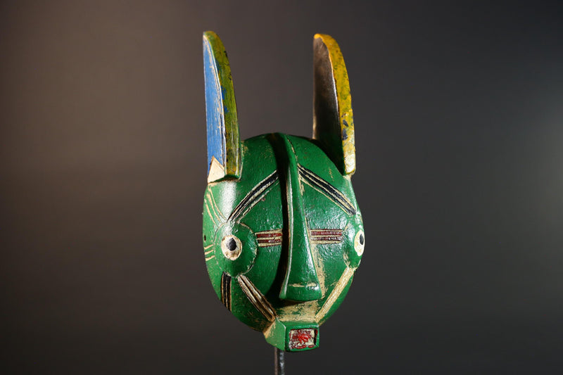 West African mask Bwa Bobo painted wood carving tribal wall decor Burkina Faso art collectible home accent folk tribal sculpture G5677