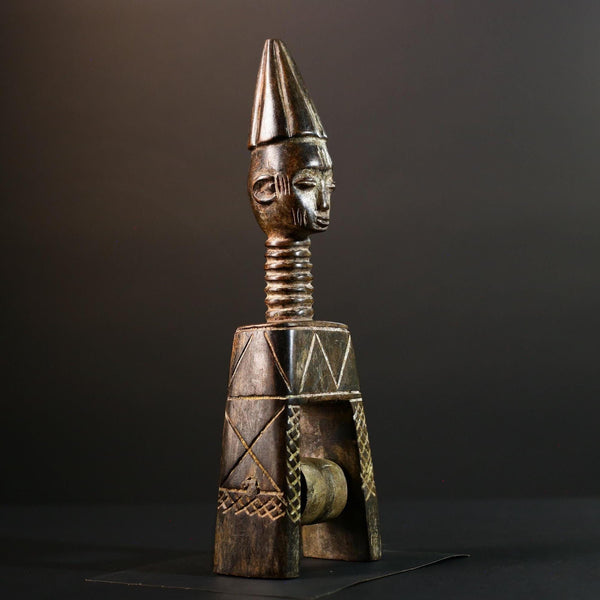 Handcrafted African Pulley Figurine Tribal Carving Carved Wood Sculpture Vintage Ethnic Home Decor Unique Collectible Wall Accent-G5682
