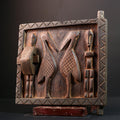 Dogon tribal art African panel carved wall decor ancestral sculpture rustic cultural artifact ethnic wood carving African home accent-G5563
