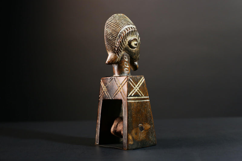 Handcrafted Traditional African Wooden Pulley Decorative Tribal Sculpture Vintage Home Decor Rustic Wall Art Authentic Carved Gift-G5701