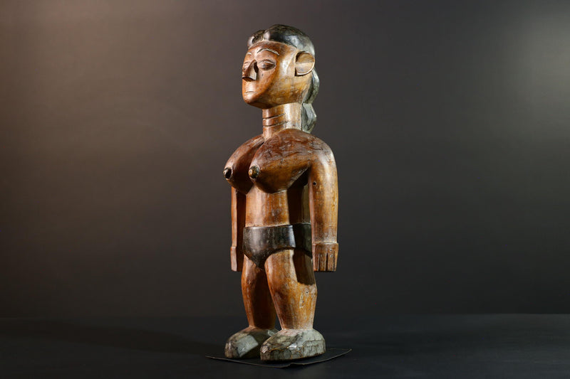 African wood statue hand carved female figure unique tribal art décor collectible sculpture 40cm 15.75in handcrafted gift art rare-G5714