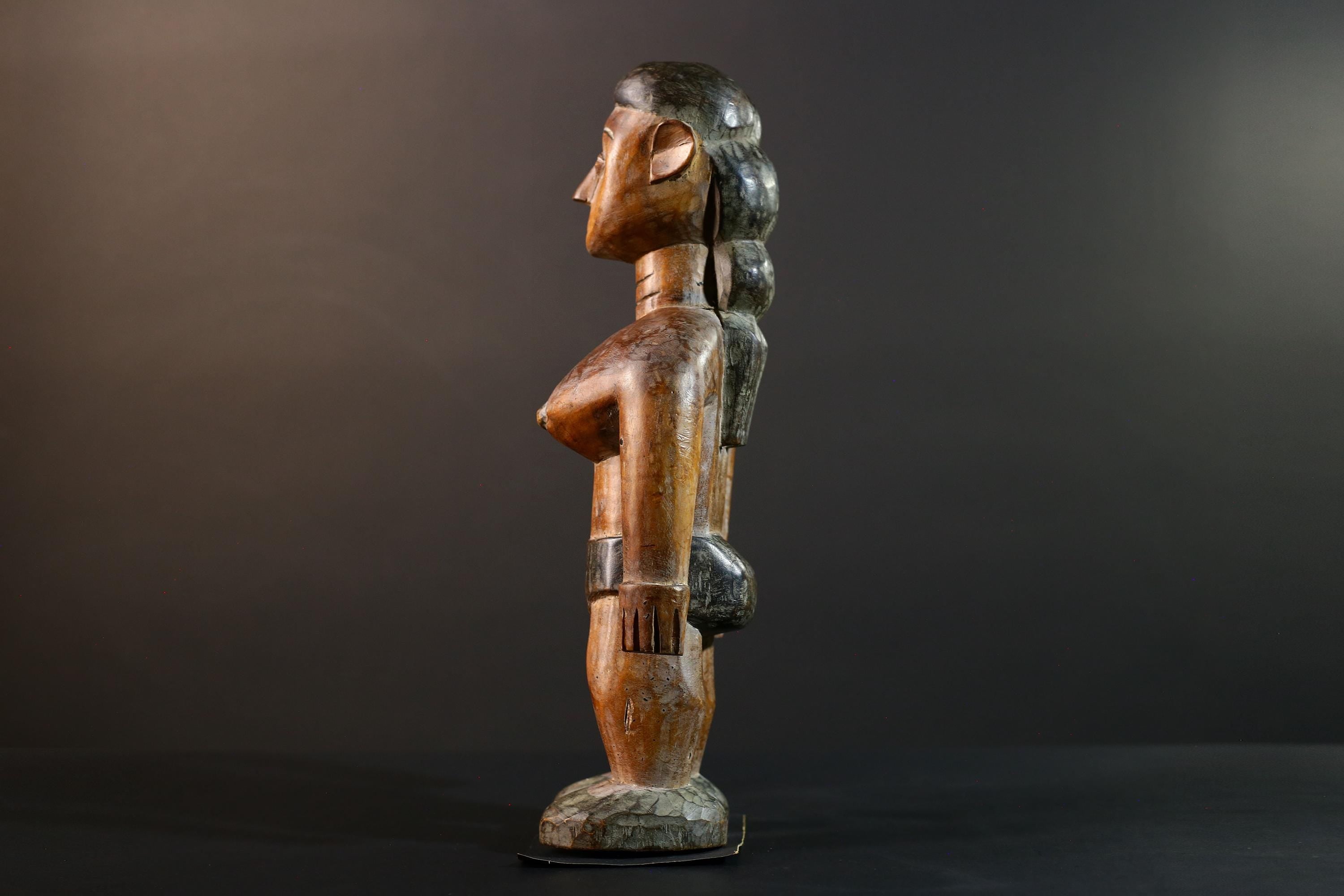 African wood statue hand carved female figure unique tribal art décor collectible sculpture 40cm 15.75in handcrafted gift art rare-G5714