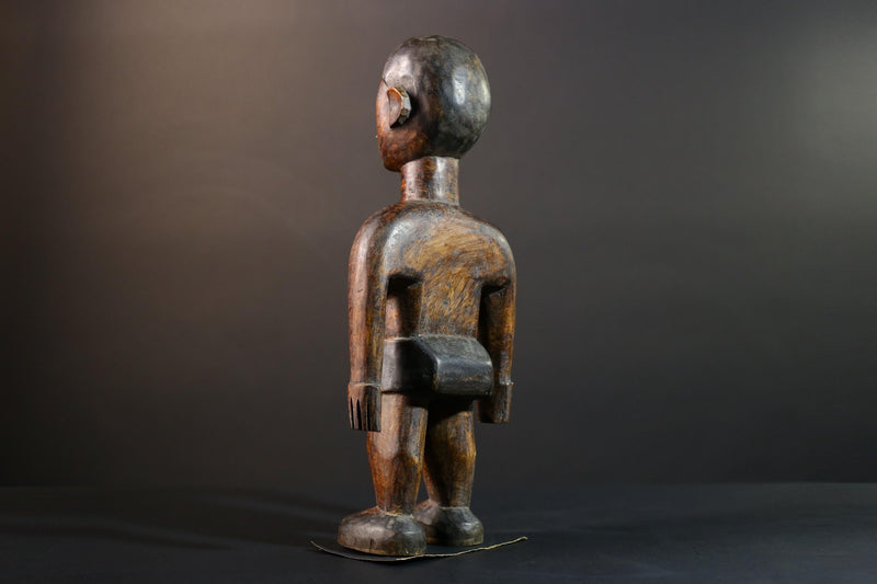 African wood statue hand carved tribal decor Unique ethnic art collectible sculpture for home accent handcrafted vintage décor-G5715