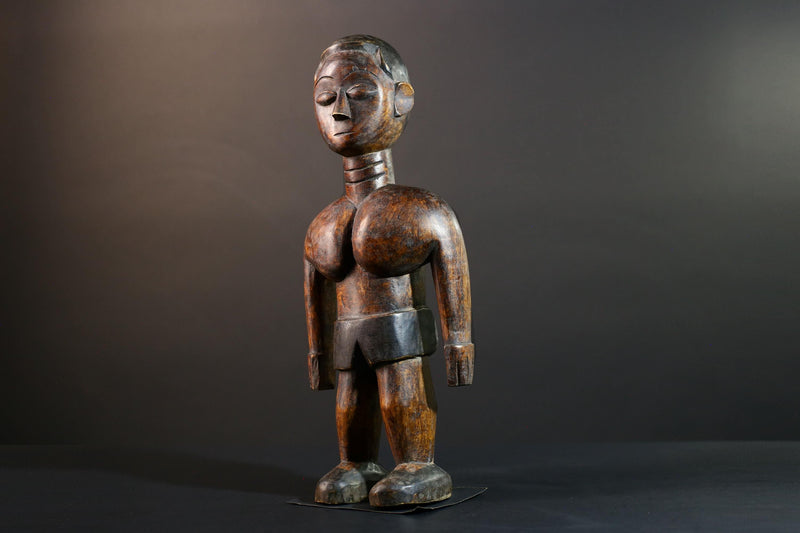 African wood statue hand carved tribal decor Unique ethnic art collectible sculpture for home accent handcrafted vintage décor-G5715