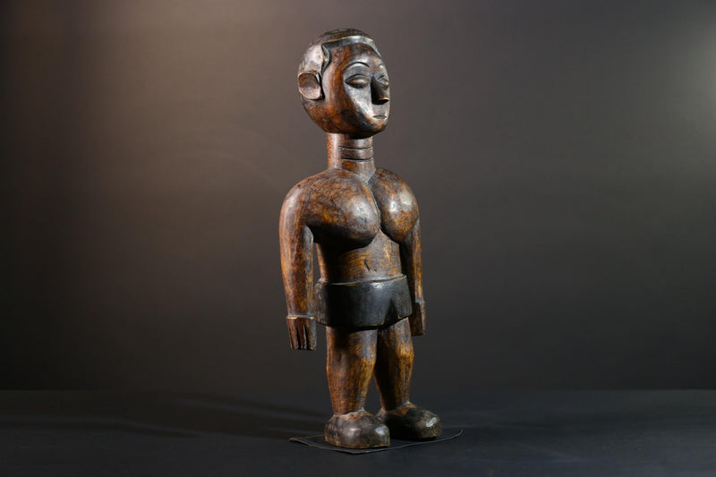 African wood statue hand carved tribal decor Unique ethnic art collectible sculpture for home accent handcrafted vintage décor-G5715