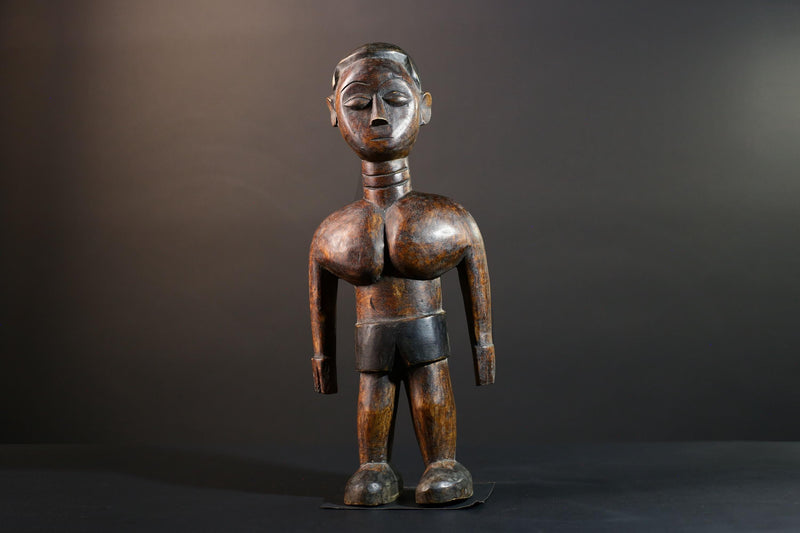 African wood statue hand carved tribal decor Unique ethnic art collectible sculpture for home accent handcrafted vintage décor-G5715