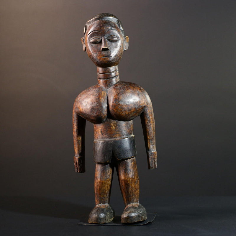 African wood statue hand carved tribal decor Unique ethnic art collectible sculpture for home accent handcrafted vintage décor-G5715