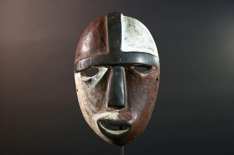 African Dan Mask Wall Art Tribal Carved Spirit Sculpture Liberia Face Decor Authentic African Wood Mask Ethnic Handcrafted Ritual Art-G5602
