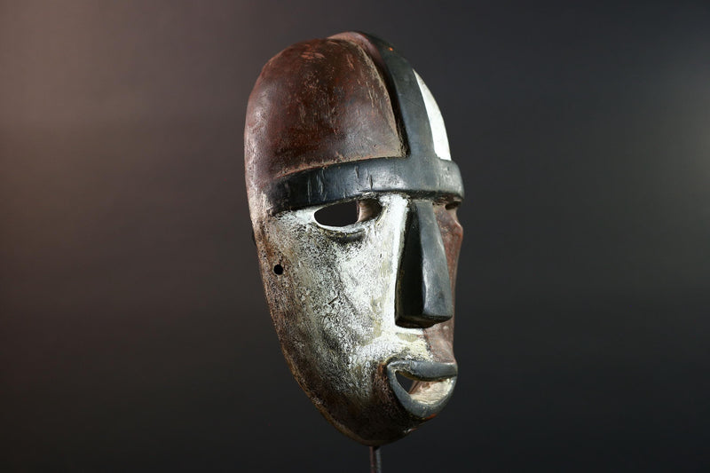 African Dan Mask Wall Art Tribal Carved Spirit Sculpture Liberia Face Decor Authentic African Wood Mask Ethnic Handcrafted Ritual Art-G5602