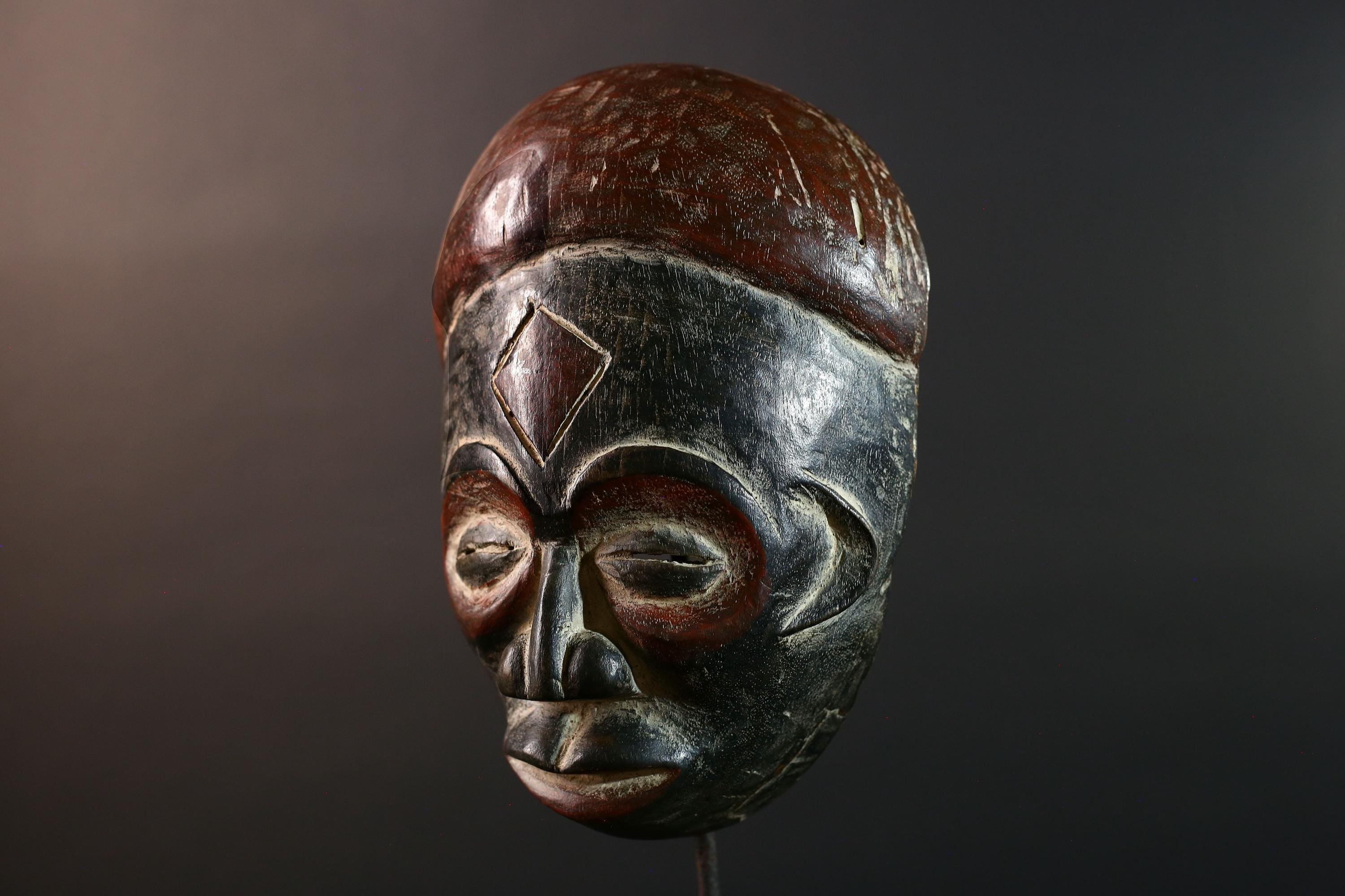 Dan African Tribal Mask Wall Art Carved Wood Liberia Ritual Ceremony Face Sculpture Decor Cultural Heritage-G5603