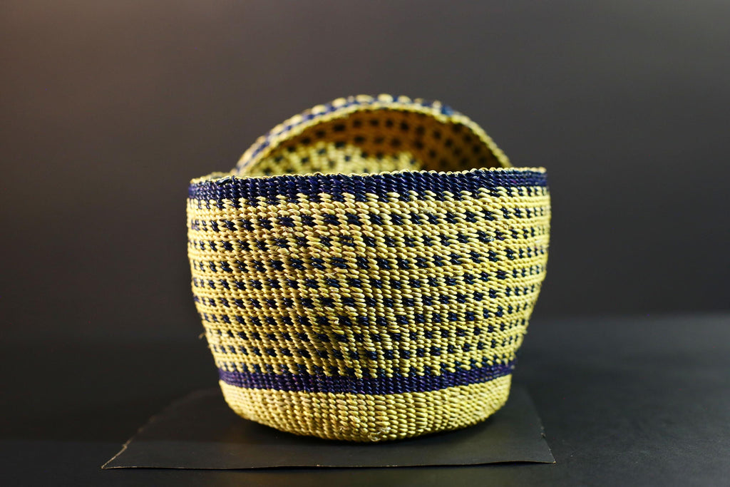 Handwoven Sisal Basket Boho Storage Decor Eco Lidded Round Organizer for Jewelry Trinkets Home Office Shelf Display Artisan Gift G5718