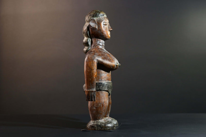 African Tribal Wood Baule Figure Hand Carved Rustic Ethnic Home Decor Sculpture Art Collectible Unique Gift Handcrafted Decor Art-G5720