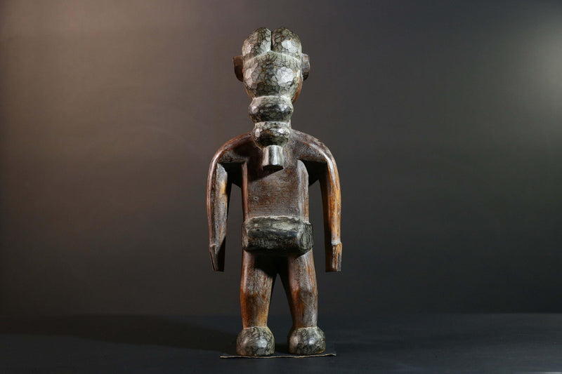 African Tribal Wood Baule Figure Hand Carved Rustic Ethnic Home Decor Sculpture Art Collectible Unique Gift Handcrafted Decor Art-G5720
