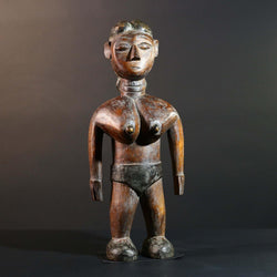 African Tribal Wood Baule Figure Hand Carved Rustic Ethnic Home Decor Sculpture Art Collectible Unique Gift Handcrafted Decor Art-G5720