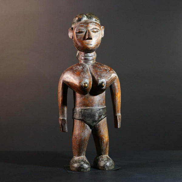 African Tribal Wood Baule Figure Hand Carved Rustic Ethnic Home Decor Sculpture Art Collectible Unique Gift Handcrafted Decor Art-G5720