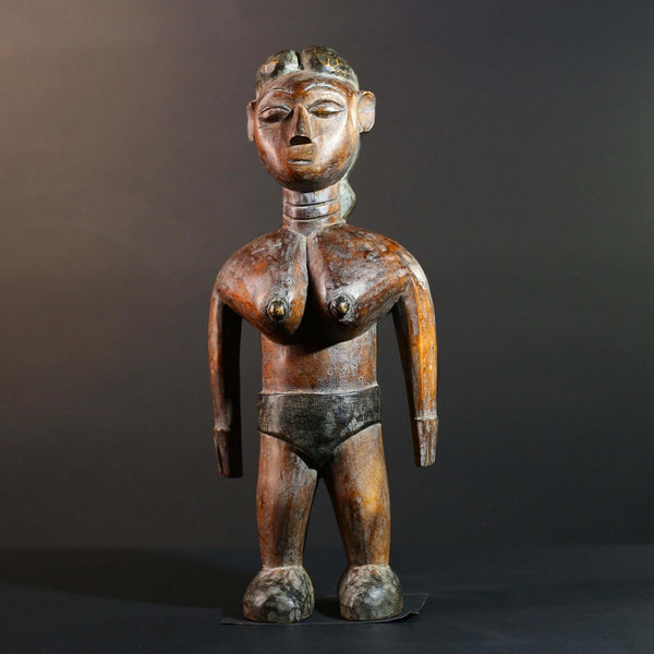 African Tribal Wood Baule Figure Hand Carved Rustic Ethnic Home Decor Sculpture Art Collectible Unique Gift Handcrafted Decor Art-G5720