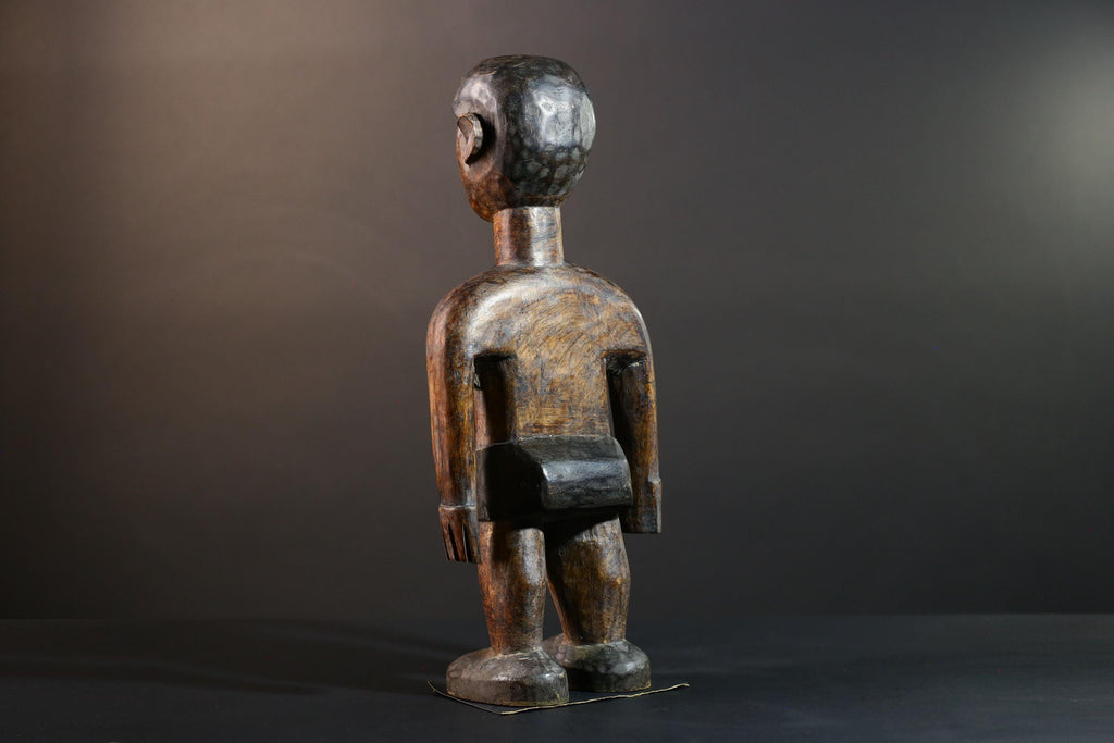 African Tribal Wood Baule Figure Hand Carved Rustic Ethnic Home Decor Sculpture Art Collectible Unique Gift Handcrafted Decor Art-G5721