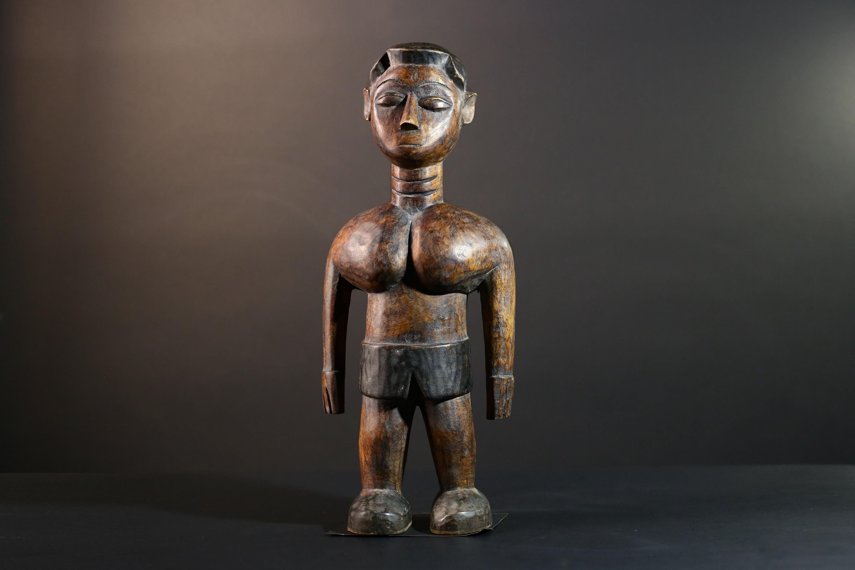 African Tribal Wood Baule Figure Hand Carved Rustic Ethnic Home Decor Sculpture Art Collectible Unique Gift Handcrafted Decor Art-G5721