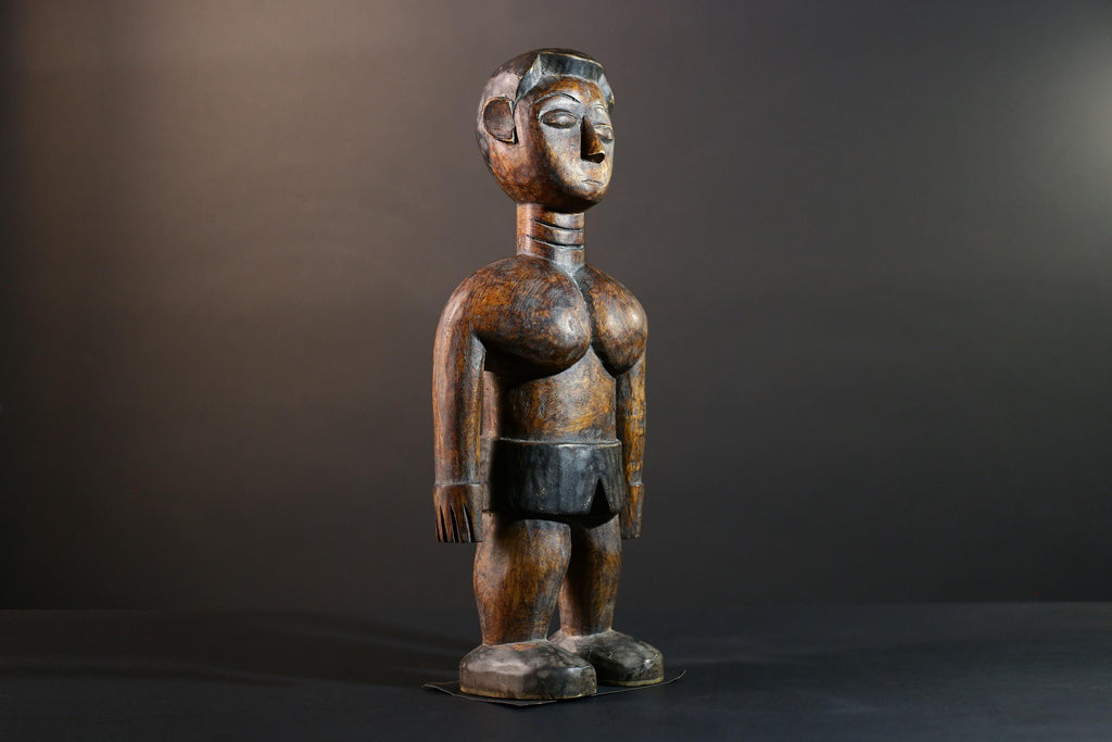 African Tribal Wood Baule Figure Hand Carved Rustic Ethnic Home Decor Sculpture Art Collectible Unique Gift Handcrafted Decor Art-G5721