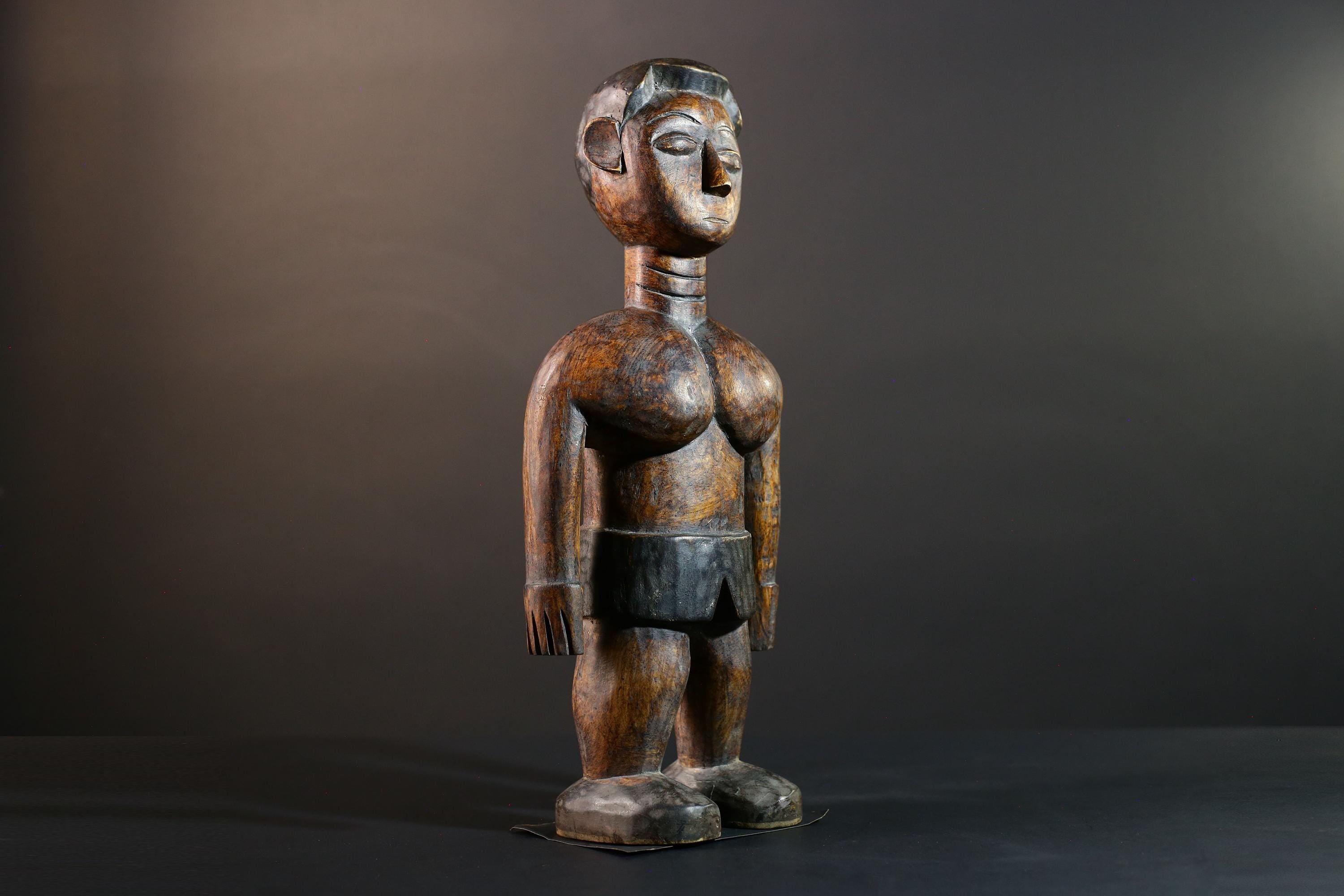 African Tribal Wood Baule Figure Hand Carved Rustic Ethnic Home Decor Sculpture Art Collectible Unique Gift Handcrafted Decor Art-G5721