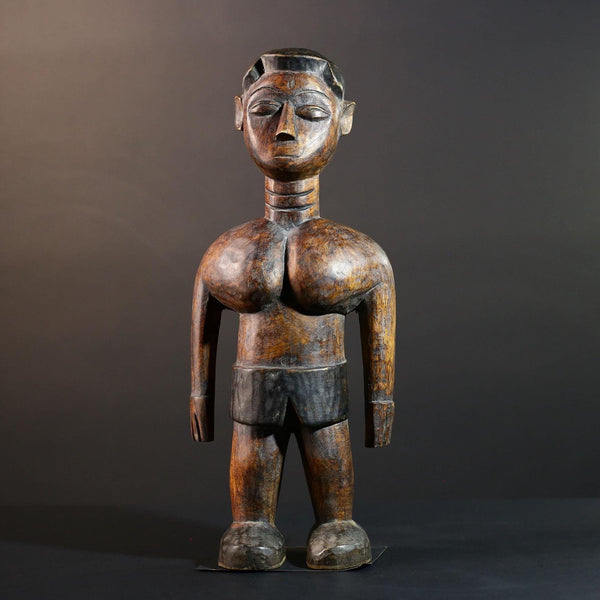 African Tribal Wood Baule Figure Hand Carved Rustic Ethnic Home Decor Sculpture Art Collectible Unique Gift Handcrafted Decor Art-G5721