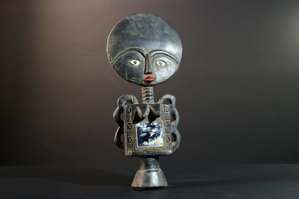 African Akan Fertility Doll Hand Carved Ghana Ashanti Tribal Sculpture Home Decor Collectible Wood Art Piece Heirloom Gift Art Set-G5722