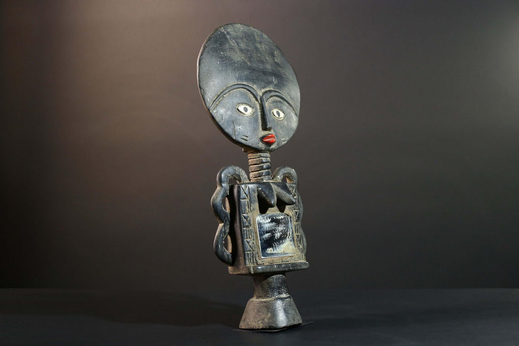 African Akan Fertility Doll Hand Carved Ghana Ashanti Tribal Sculpture Home Decor Collectible Wood Art Piece Heirloom Gift Art Set-G5722