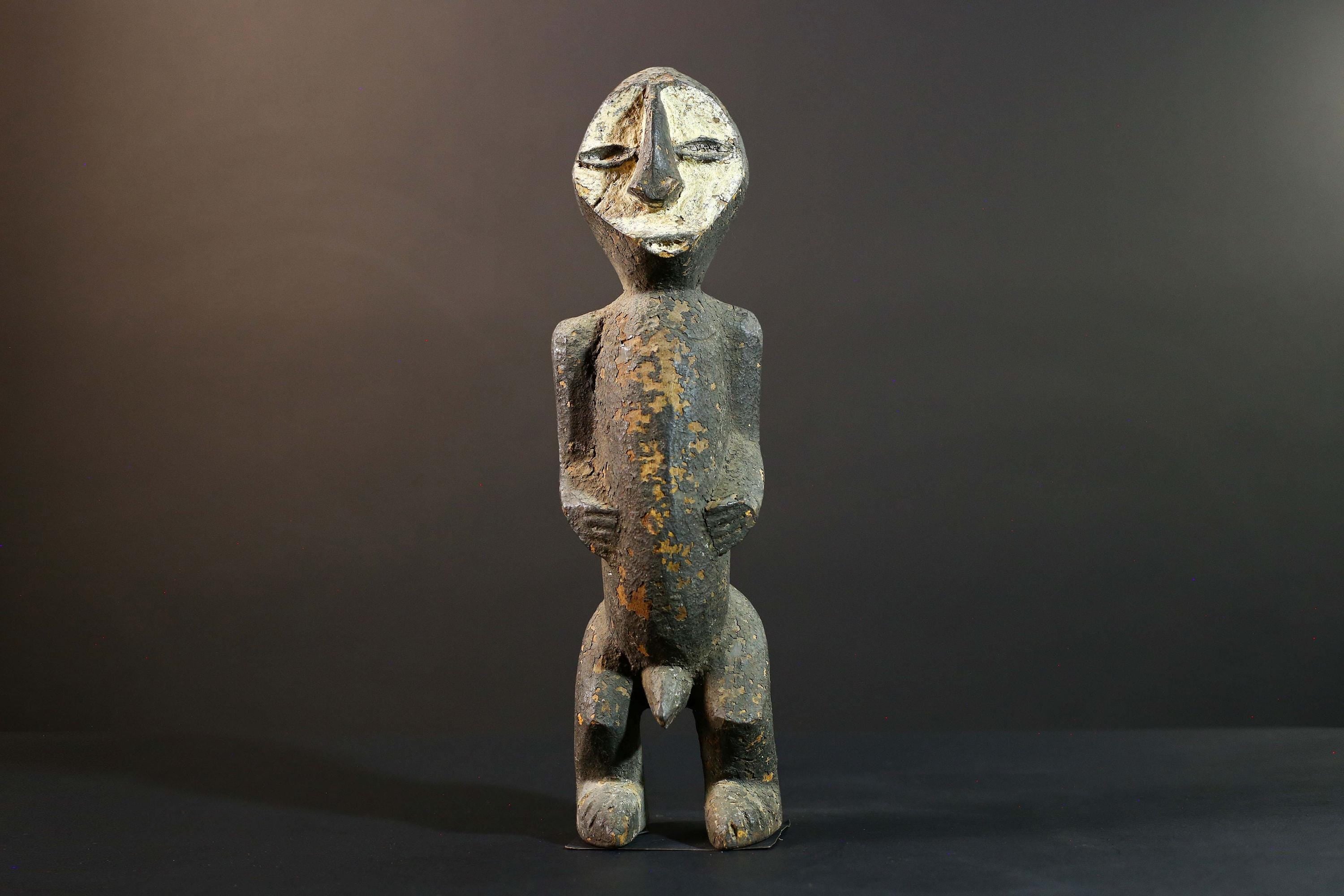 African Fang Statue Tribal Wood Sculpture Gabonese Ancestral Carving Home Decor Authentic Art Collectible Figurine Cultural Gift-G5723