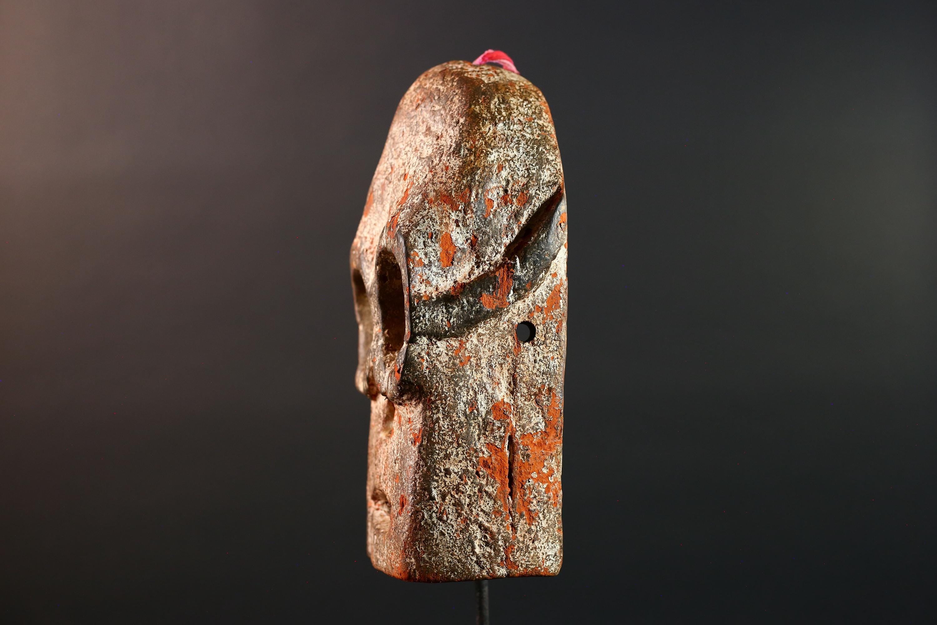 African Bwa Mask Carved Tribal Wood Face Burkina Faso Painted Spirit Wall Art Ceremonial African Decor Ritual Sculpture-G5618